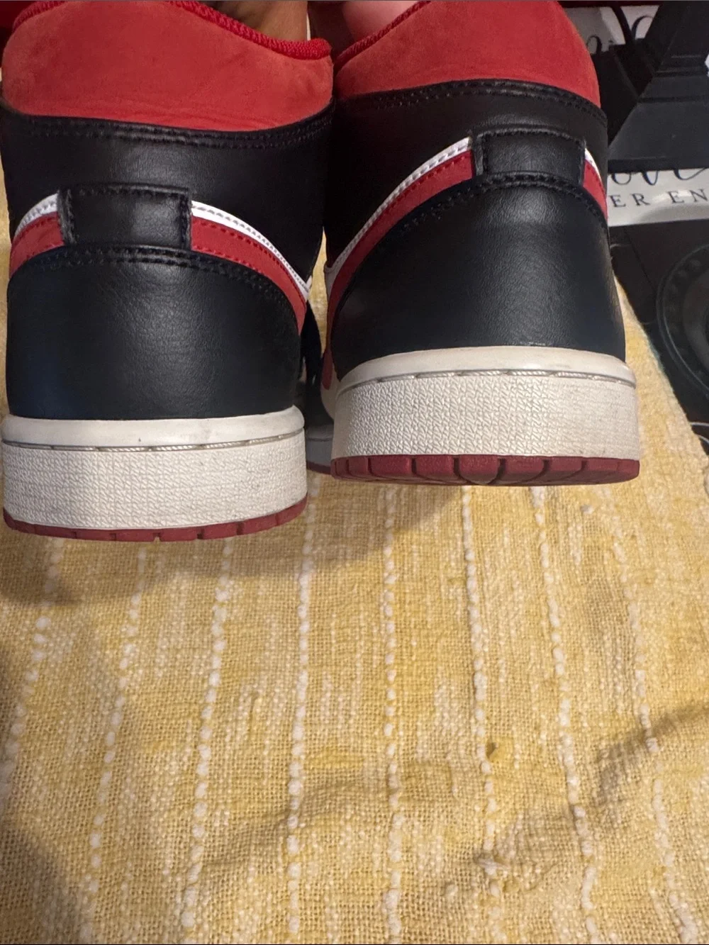 Air Jordan 1 Men’s High-Top Sneakers - White/Black/Red  Men size 7.5